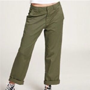 VOLCOM So Chickie High Rise Pants Women’s size 27 Olive Green